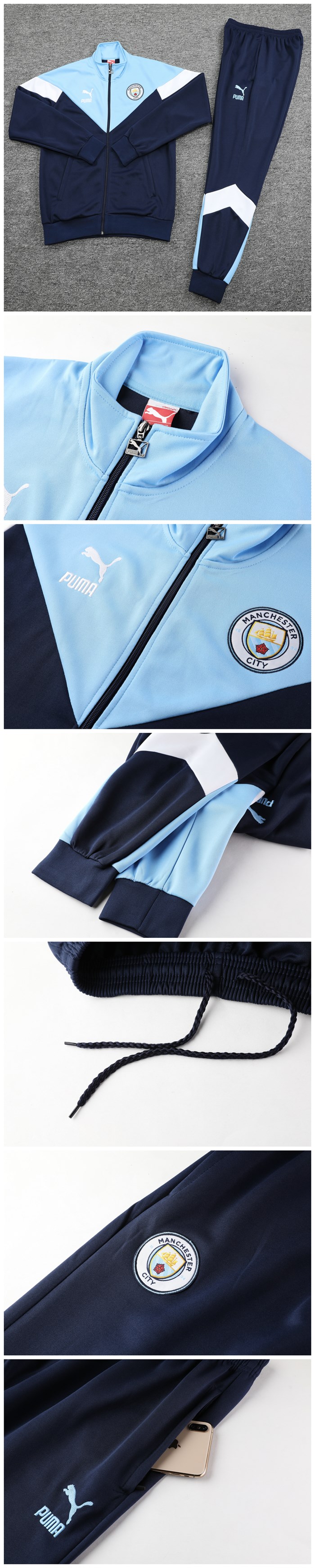 Machester city 2019-20 Blue&Navy Jacket Suit - Click Image to Close